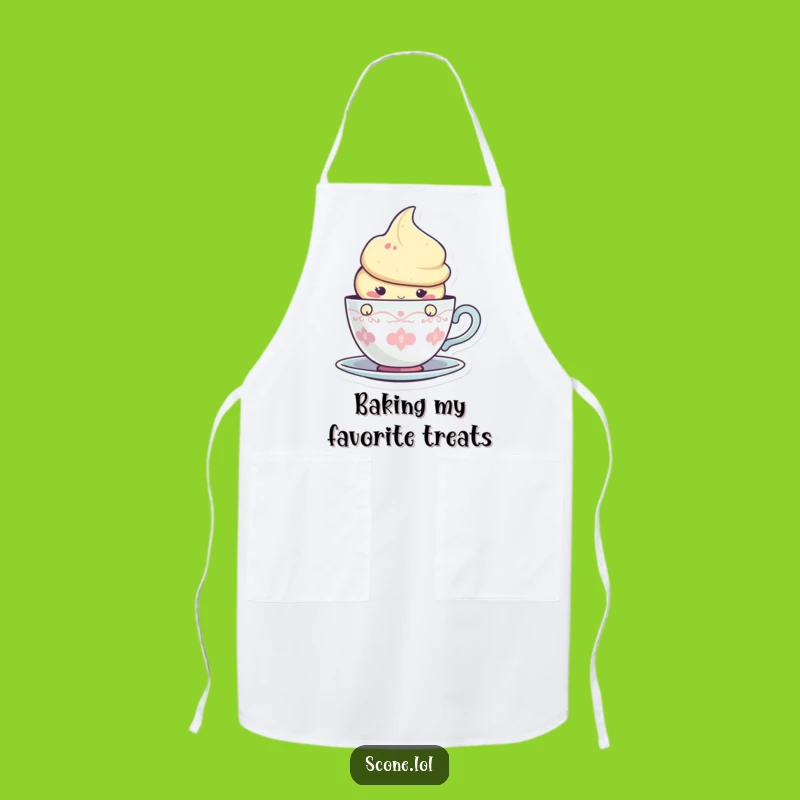 Funny Scone Teacup Peek Apron: Bake with a Smile!