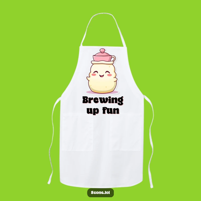 Funny Teacup Hat Scone Apron - Whimsical Kitchenwear for Tea Lovers