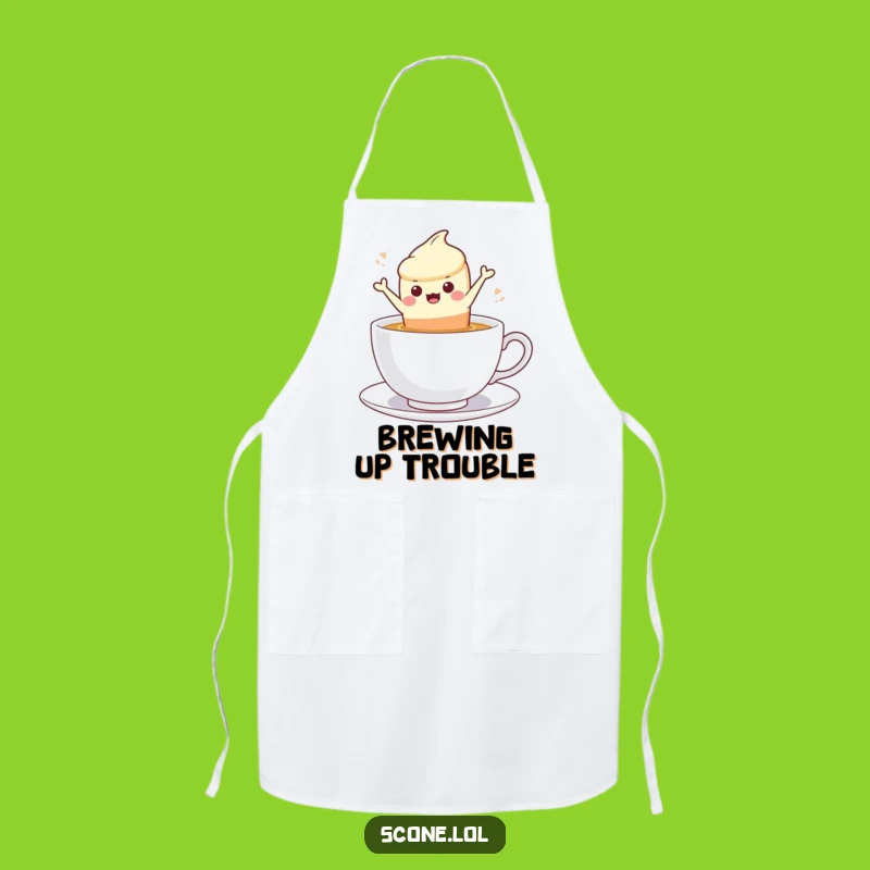 Funny Scone Tea Leap Apron - Brew Up Laughs in the Kitchen