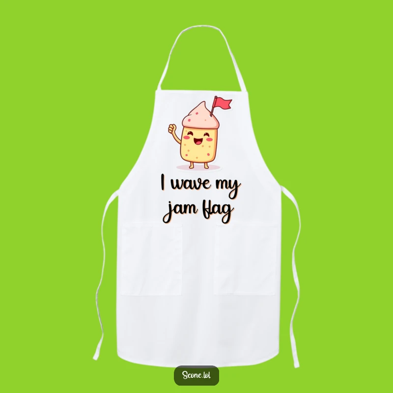 Funny Scone Apron with Jam Flag - Cook with Joy - Humorous Kitchen Gift