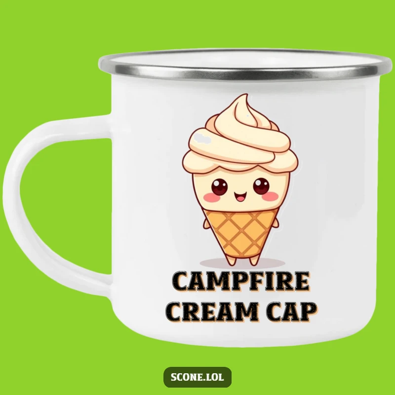 Funny Scone Cream Hat Camping Mug: Sweet Sips Around the Campfire