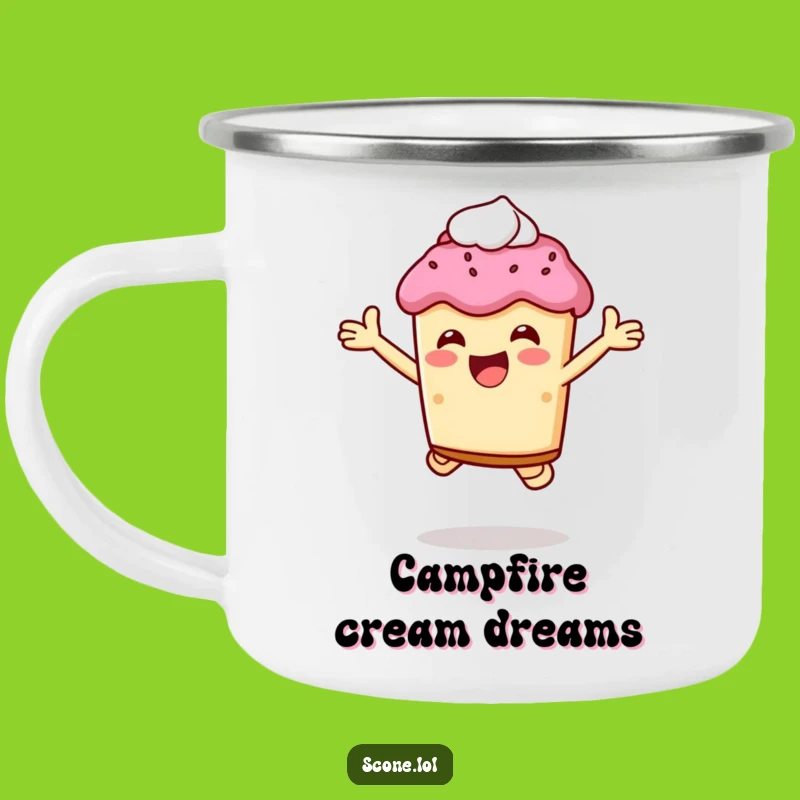 Funny Scone Cream Joy Camping Mug: Sweet Campfire Companion