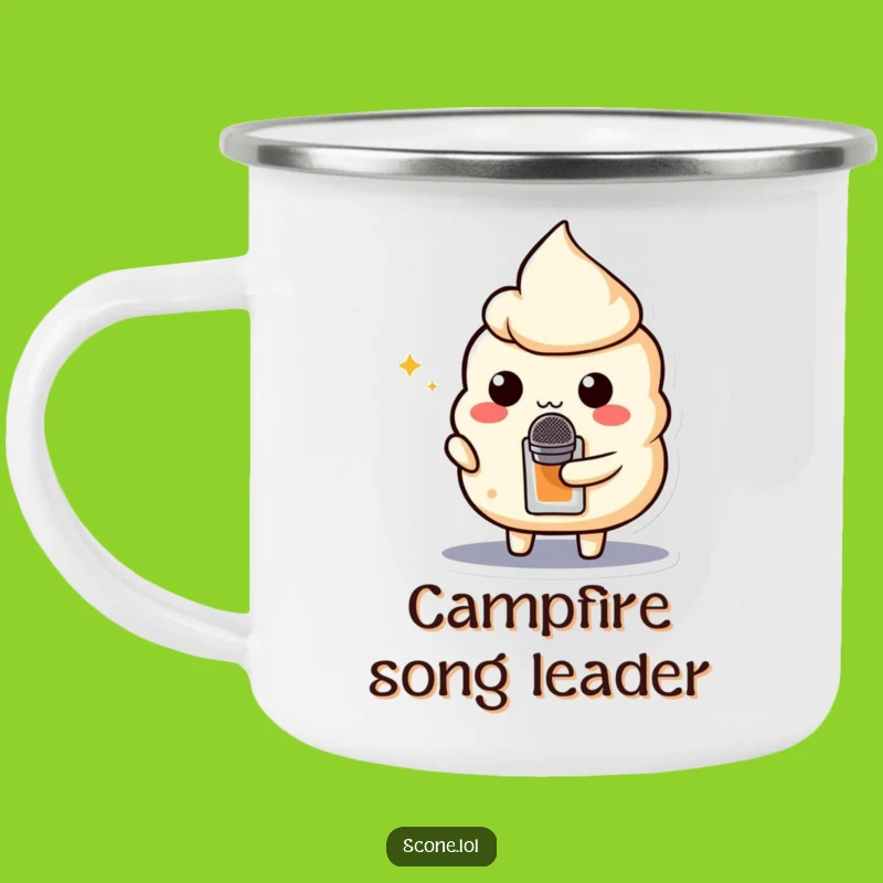 Funny Scone Mic Camping Mug: Your Campfire Serenade Companion!
