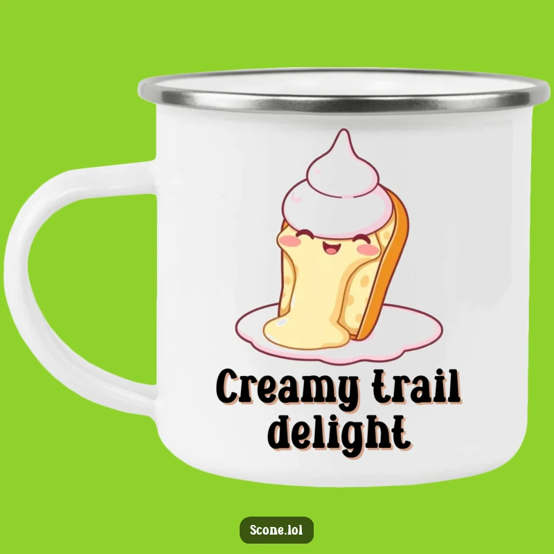 Funny Scone Cream Slide Camping Mug: Adventure Fuelled by Sweet Humor