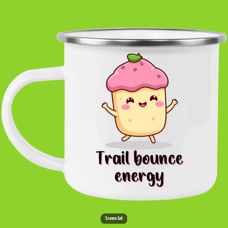 Funny Bouncing Scone Camping Mug - Cheerful Companion for Outdoor Adventures
