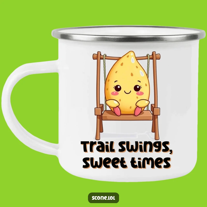 Funny Scone Camp Mug - Swinging Baker Adventure, Outdoor Gift