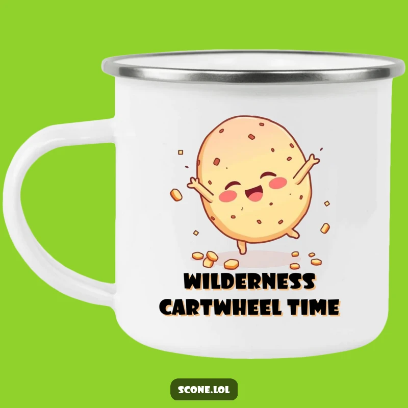 Funny Scone Camping Mug - Cartwheel Adventures - Outdoor Humor Gift
