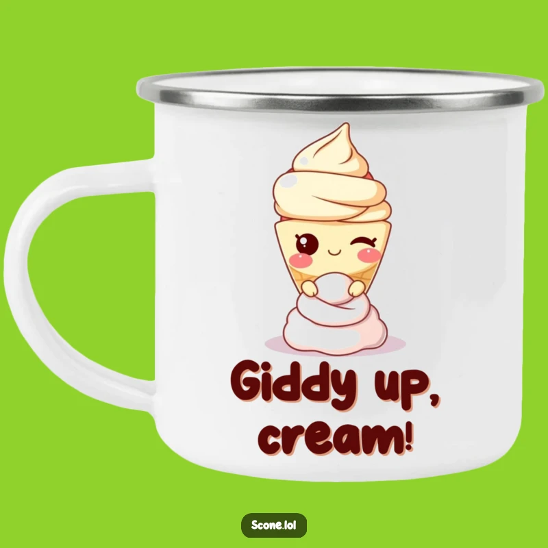 Funny Scone Camping Mug: Winking Character, Perfect Humorous Outdoor Gift