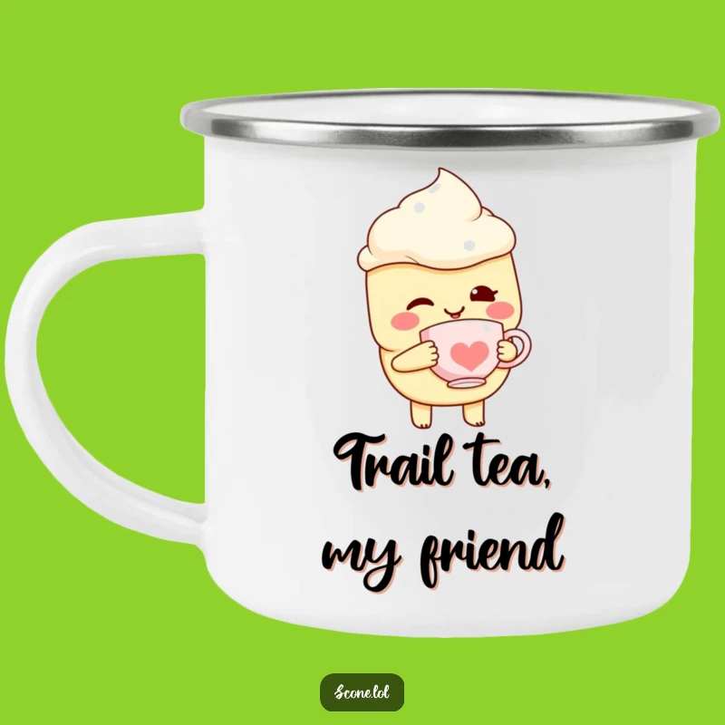 Funny Scone Camping Mug with Teacup - Sip Your Adventure with a Wink