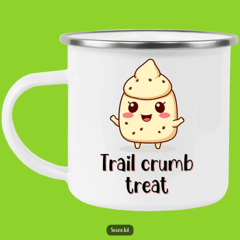 Funny Scone Crumb Camping Mug: Cheerful Character for Outdoor Sharing Gift