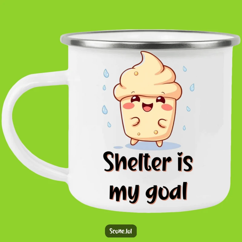 Funny Scone Dodging Rain Camping Mug - Adventure-Ready Humor