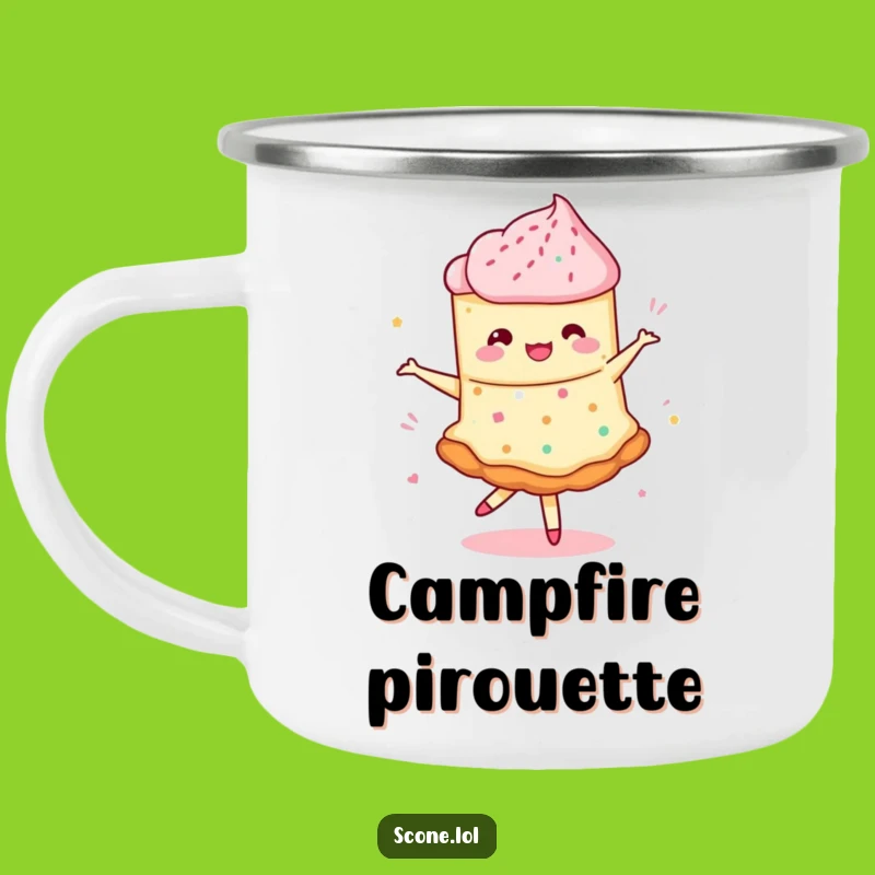 Funny Scone Pirouette Camping Mug - Hilarious Outdoor Dancer Gift!