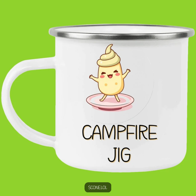 Funny Scone Saucer Jig Camping Mug: Dance Break Mug