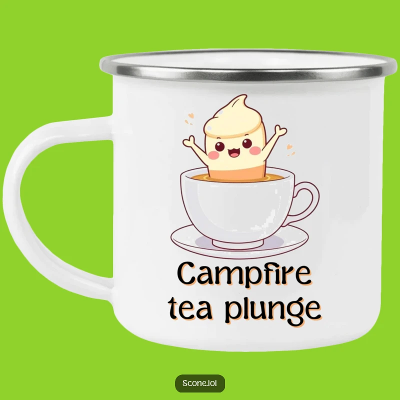 Funny Scone Tea Leap Camping Mug - Adventure & Brews