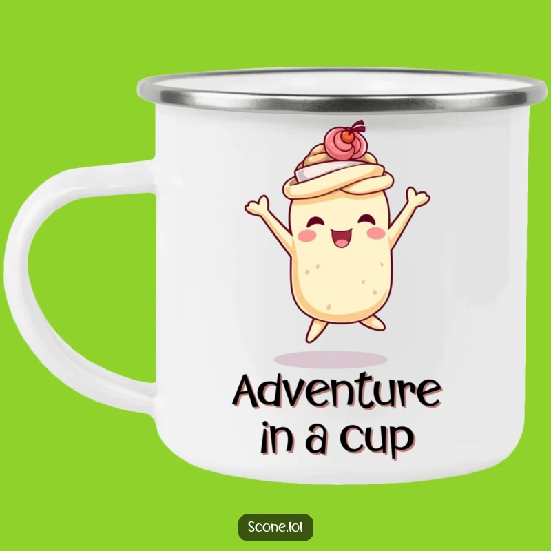 Funny Scone Teacup Hat Camping Mug: Durable And Delightful Pastry For Outdoor Hilarious Fun