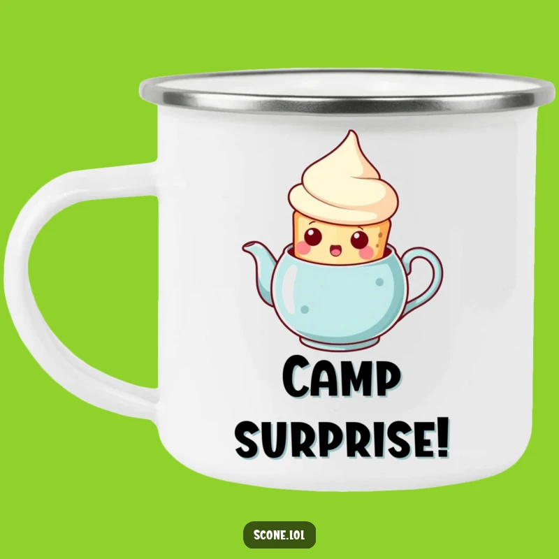 Funny Scone Teapot Surprise Camping Mug: Enjoy Your Brew with a Laugh