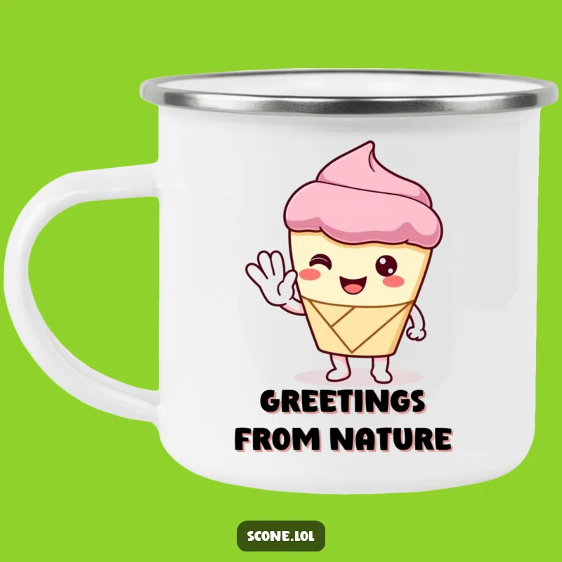 Funny Scone Camping Mug: Trailside Hello, a Friendly Funny Gift