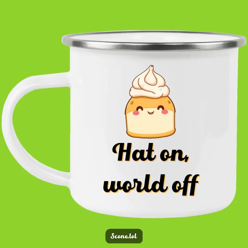 Durable Funny Scone Cream Hat Camping Mug - Adventure Fuelled by Sweetness!