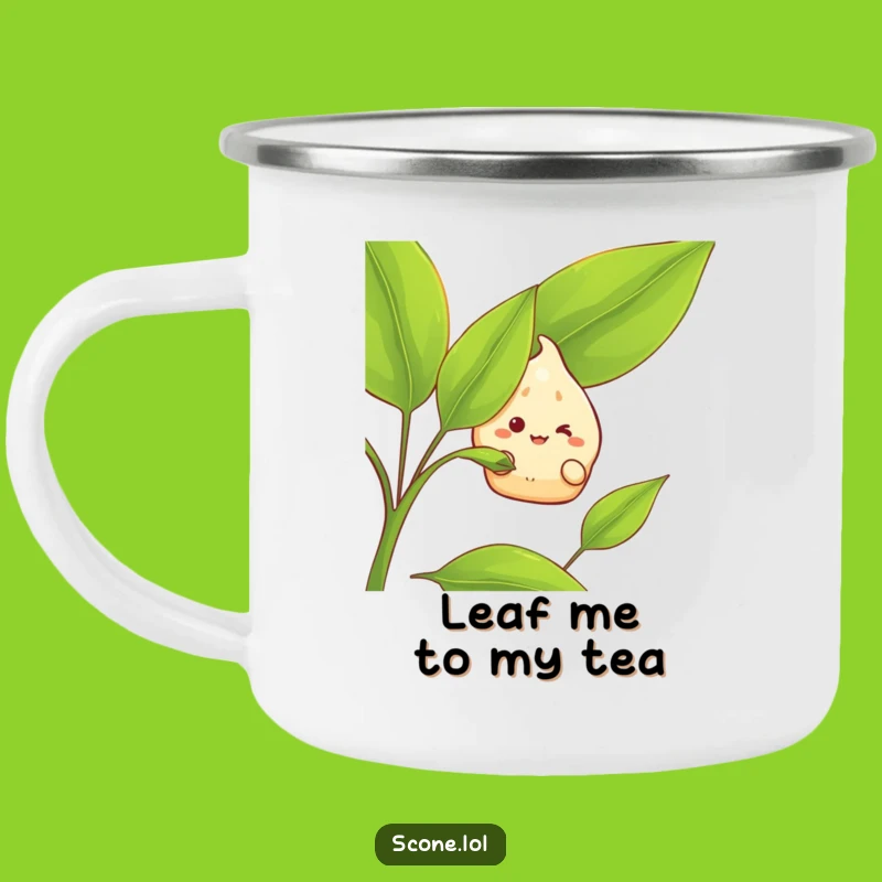 Funny Scone Camp Mug: Grinning Character, Hilarious Outdoor Tea Time Gift