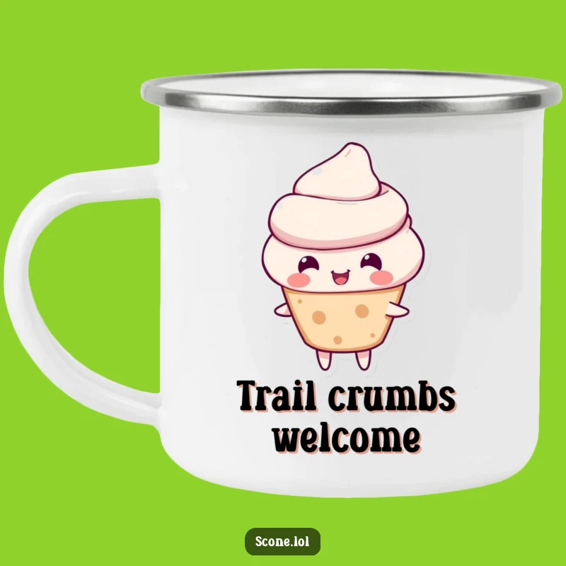 Funny Scone Camping Mug - Cheerful Bounce Trail Companion, Humorous Outdoor Gift