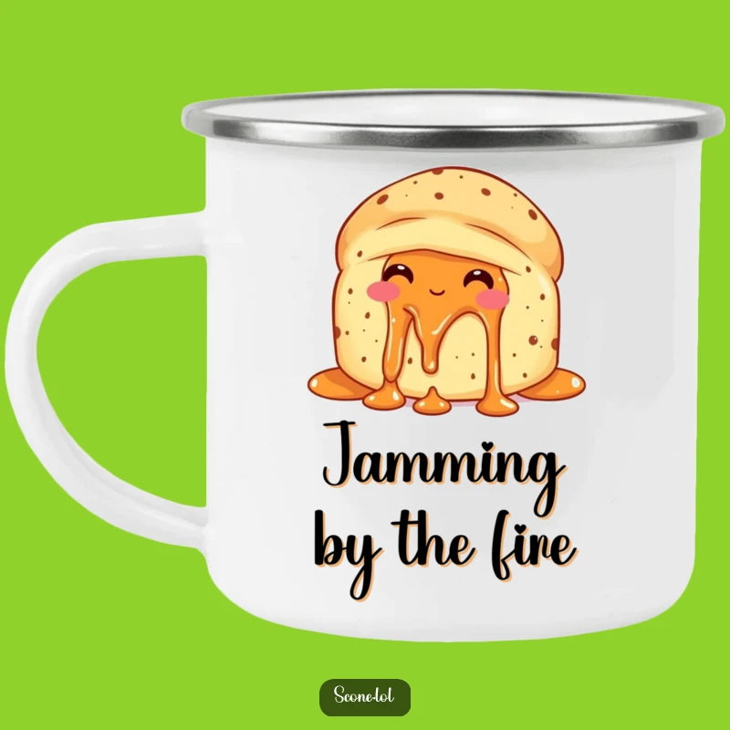 Trail-Ready Funny Scone Jam Delight Camping Mug - Sweet Adventures Await!