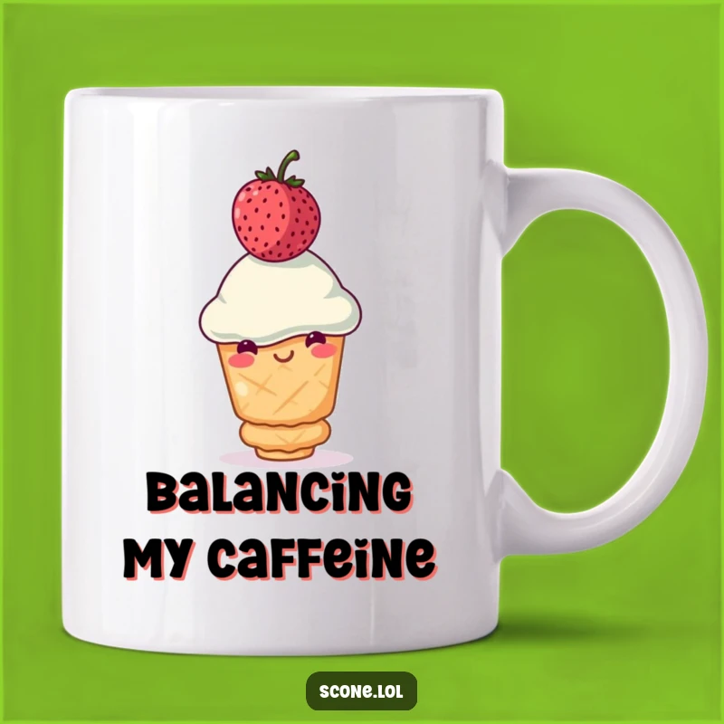 Funny Scone Berry Balance Mug: Adorable Smiling Pastry & Wobble Is A Hilarious Gift