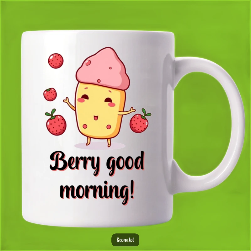 Funny Scone Juggling Berries Mug - A Playful and Delicious Gift