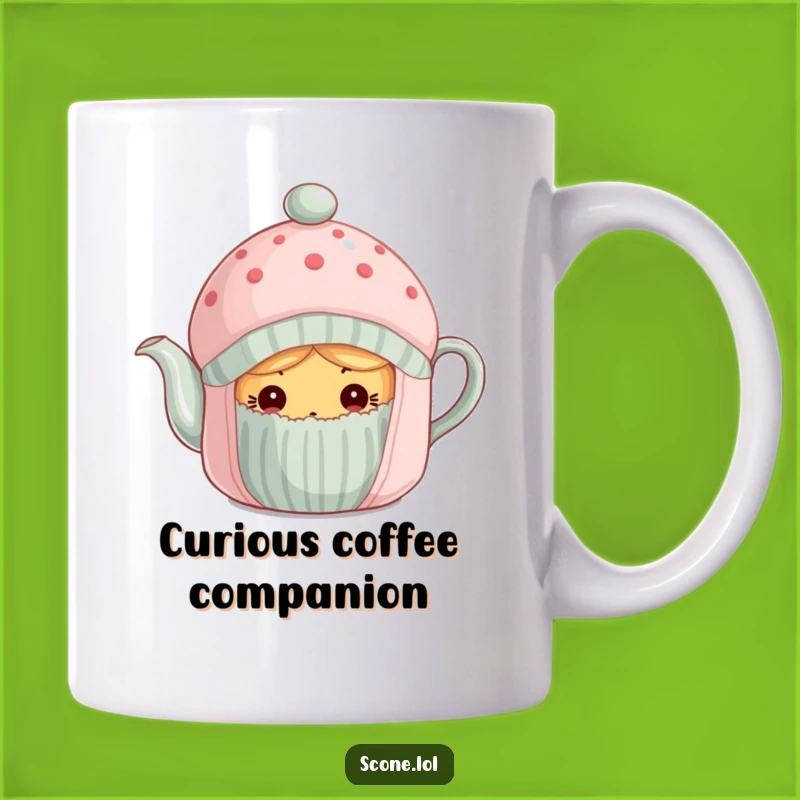 Funny Scone Tea Cozy Mug - Curious Baked Good for Your Morning Brew!