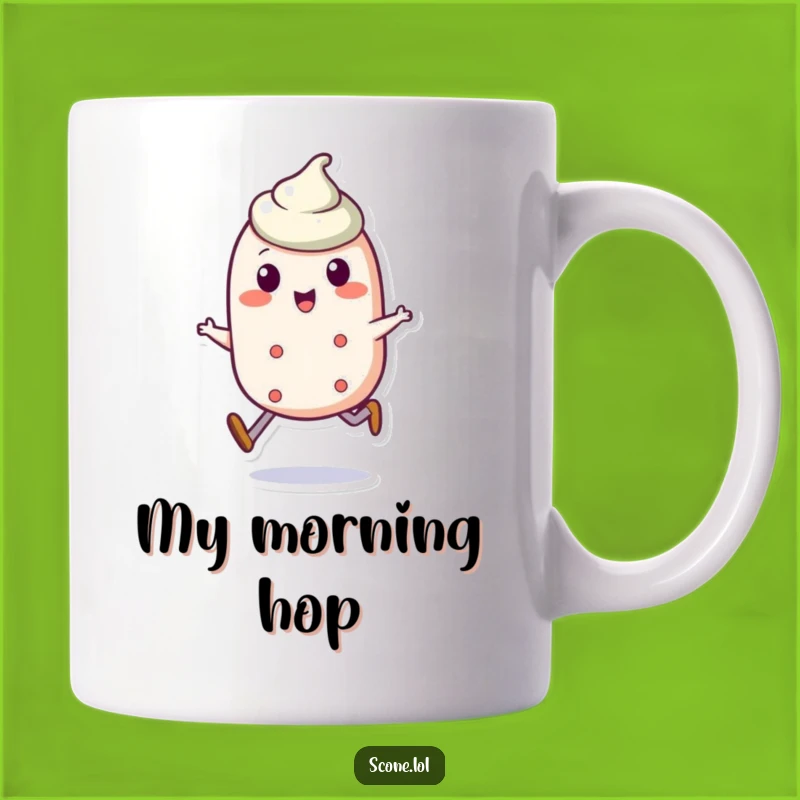 Funny Scone Character Mug: Jaunty Skip for a Hilarious Treat Gift