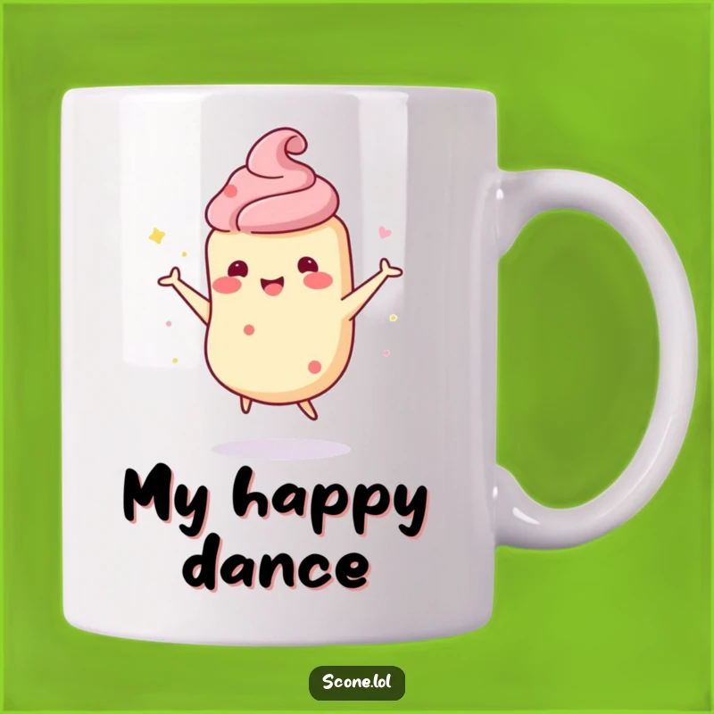 Funny Scone Dance Mug: Wobbly Character for a Hilarious Treat Gift