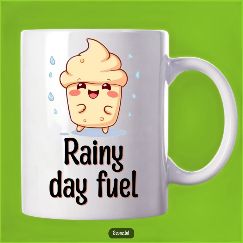 Funny Scone Dodging Rain Mug - Hilarious Weather-Proofing Gift Idea