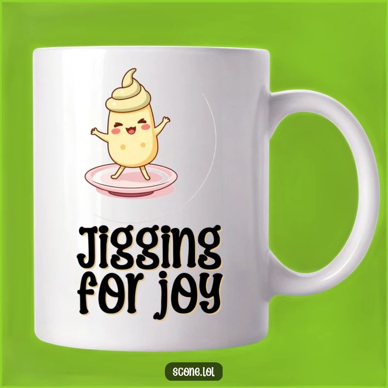 Funny Scone Saucer Jig Mug: Hilarious Breakfast Dance Gift