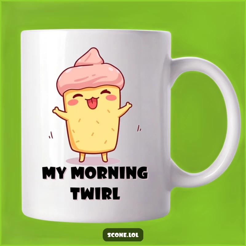 Funny Scone Spinning Mug: Hilarious Face Expression Gift for Dessert Lovers