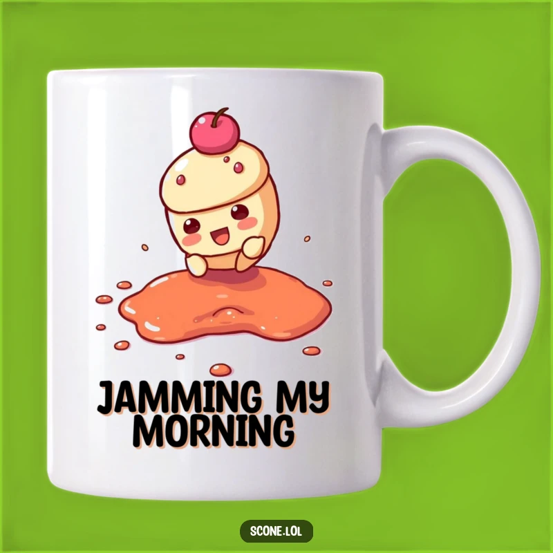 Funny Scone Jam Slide Mug: Hilarious Pastry Action Perfect Funny Gift