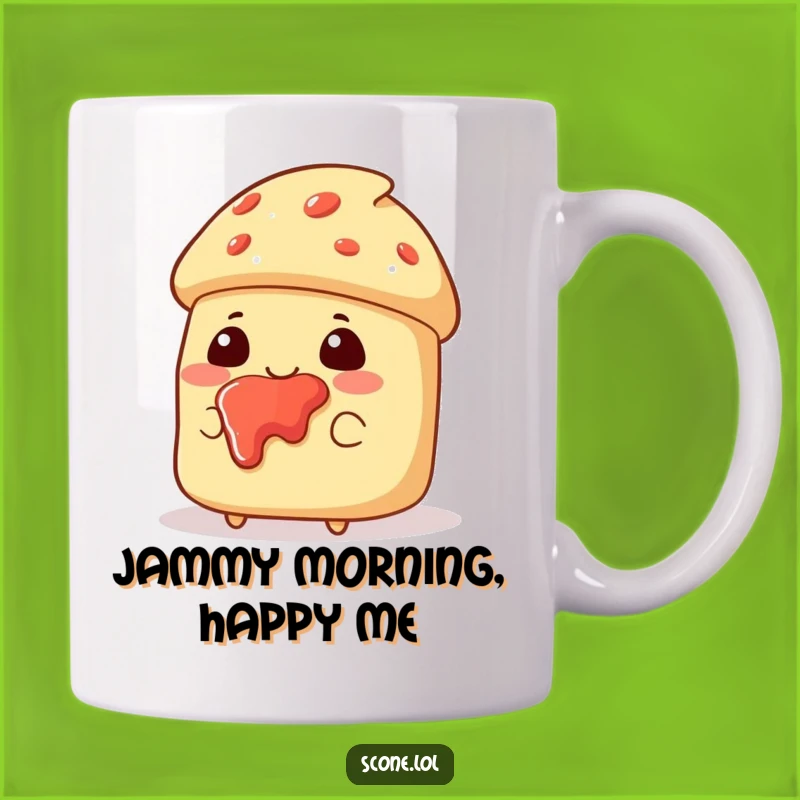 Funny Jam-Faced Scone Mug - Messy but Happy Baked Good Humor