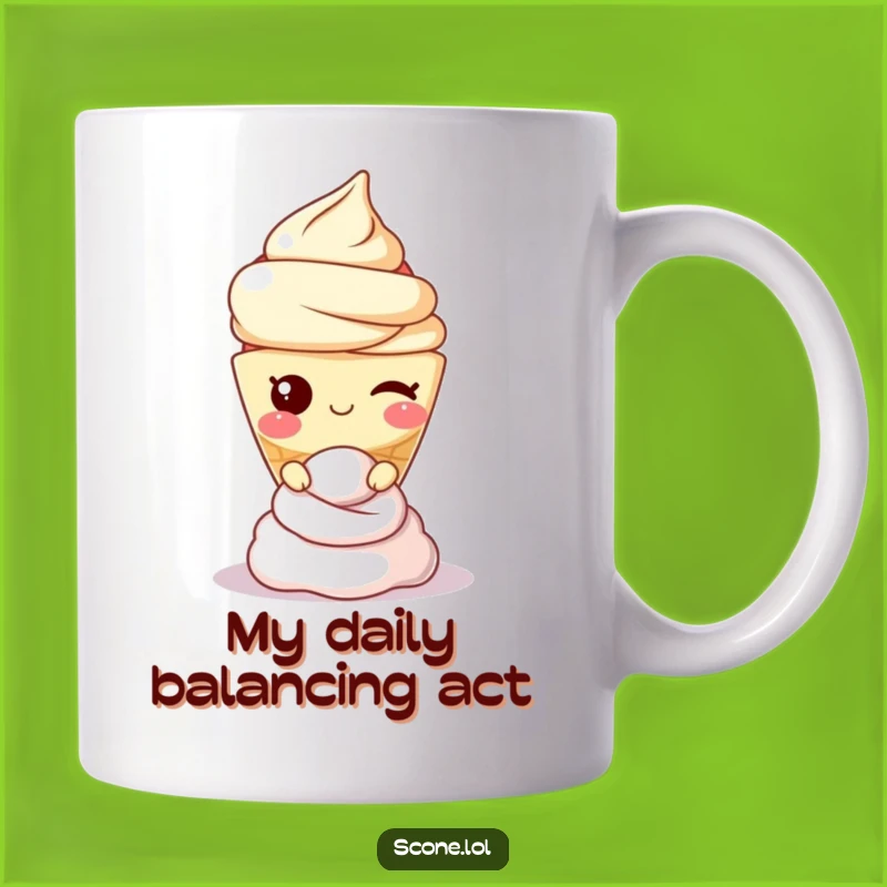 Funny Scone Winking Cream Balance Mug: A Hilarious Treat Gift for Baking Humor Lovers
