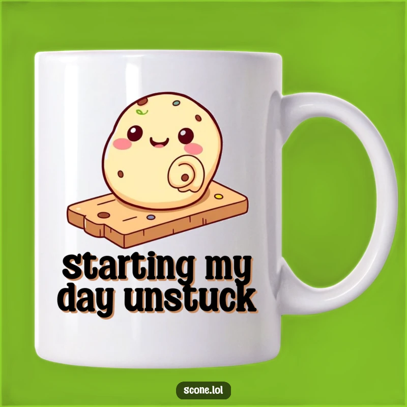 Funny Scone Rolling Down Pastry Board Mug - Perfect Humorous Gift for Bakers!