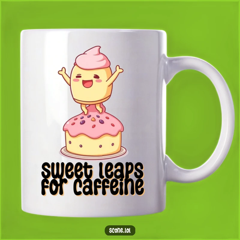 Funny Leaping Scone Mug - Joyful Dessert Lover Humor Gift