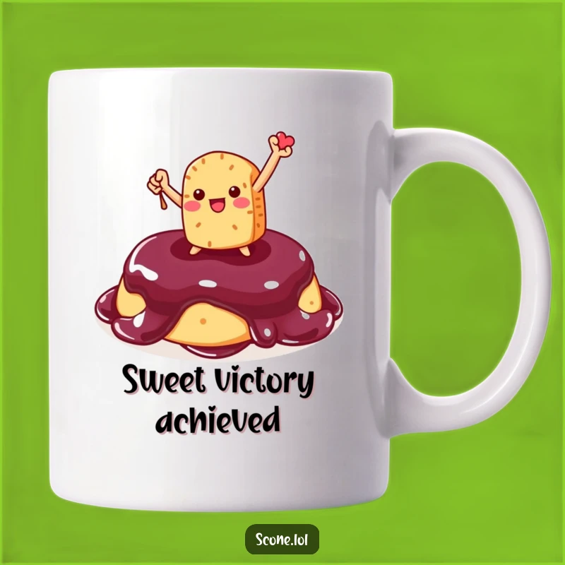 Funny Scone Jam Conqueror Mug: Triumphant Foodie Humor, Perfect Victory Gift for Scone Lovers!