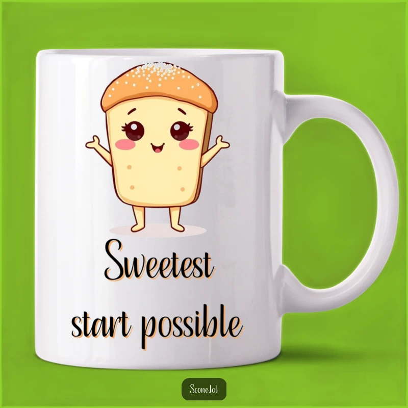Funny Scone Sugar Dust Pose Mug: A Posh Pastry for Coffee Lovers
