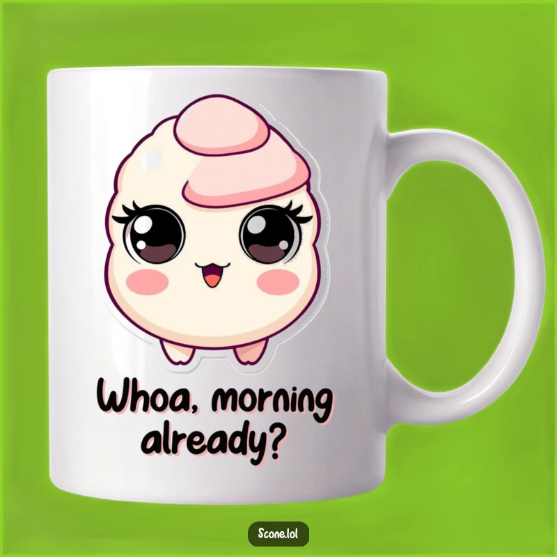 Funny Scone Surprise Mug: Wide-Eyed Pastry Character Perfect Funny Gift