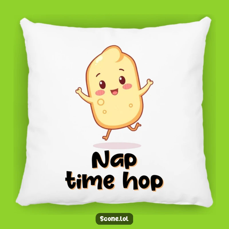 Cozy Funny Scone Hopping Pillow - Cuddle Up with Crumbly Cheer!