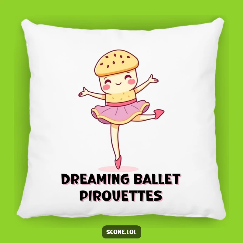 Cozy Funny Scone Pirouette Pillow - Cuddle Up with Crumbly Elegance!