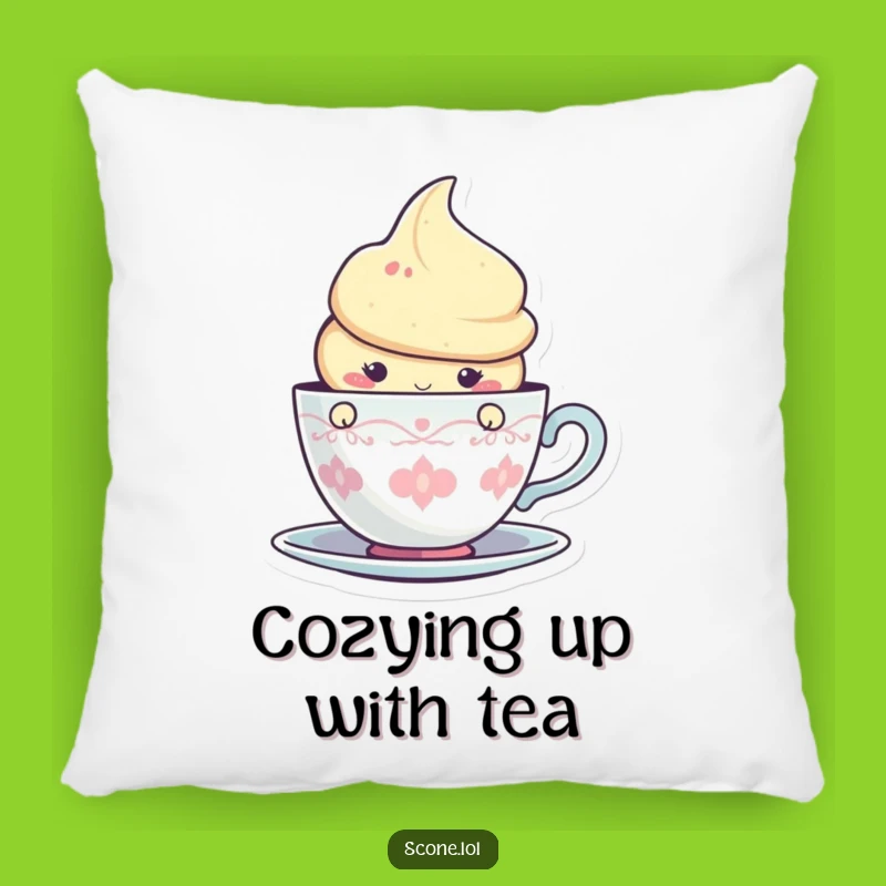 Cozy Funny Scone Teacup Peek Pillow: Snuggle with Sweetness!