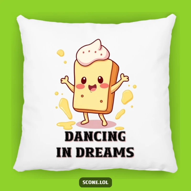 Funny Scone Dance Pillow: Cozy Happy Character, Amusing Home Accent Gift