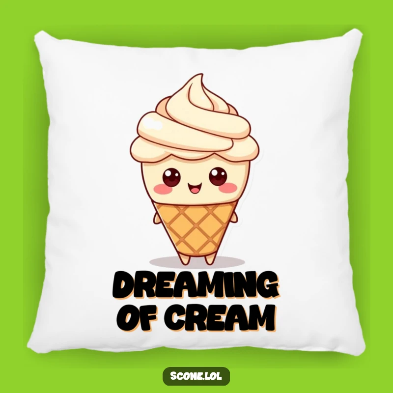 Funny Scone Cream Hat Pillow: Cozy Comfort With a Sweet Pastry Character
