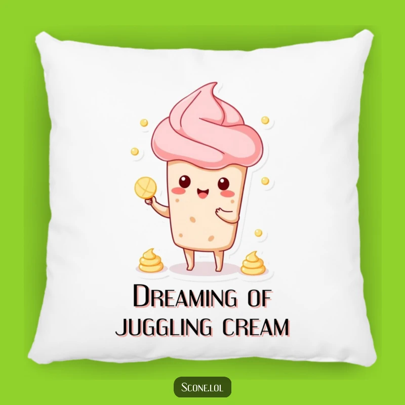 Funny Scone Juggling Cream Pillow: Cozy Up With Cute and Comical Pastry Decor