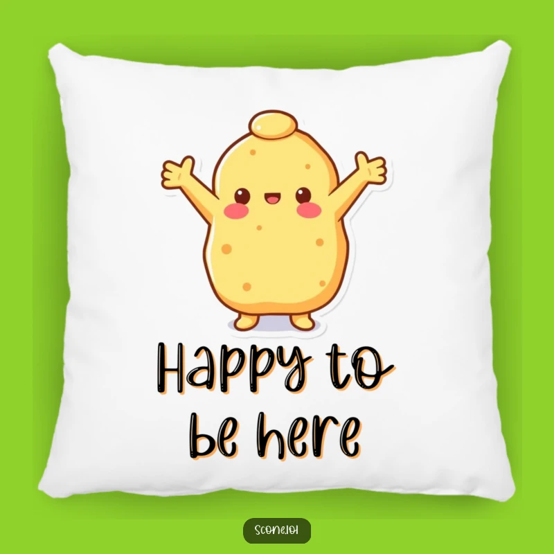Funny Happy Scone Pillow: Cozy Comfort with Open Arm Hugs