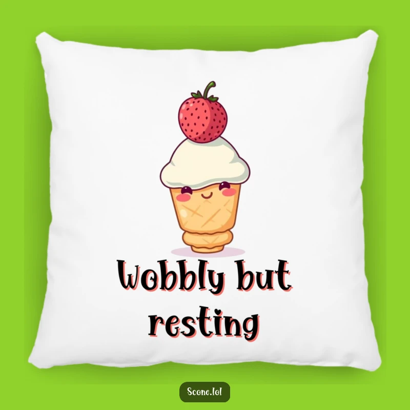 Funny Scone Balance Pillow: Soft Cushion With Precarious Pastry Is A Hilarious Comfort Gift