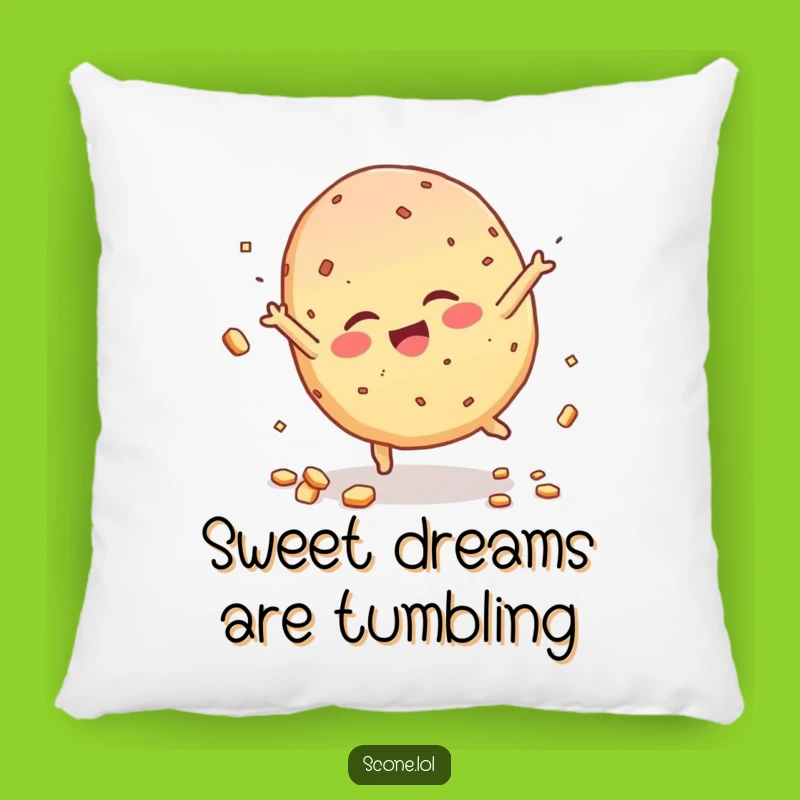 Funny Scone Pillow - Giggling Cartwheel Comfort - Cozy & Humorous Gift